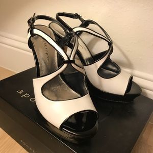 Black and White Platform heels